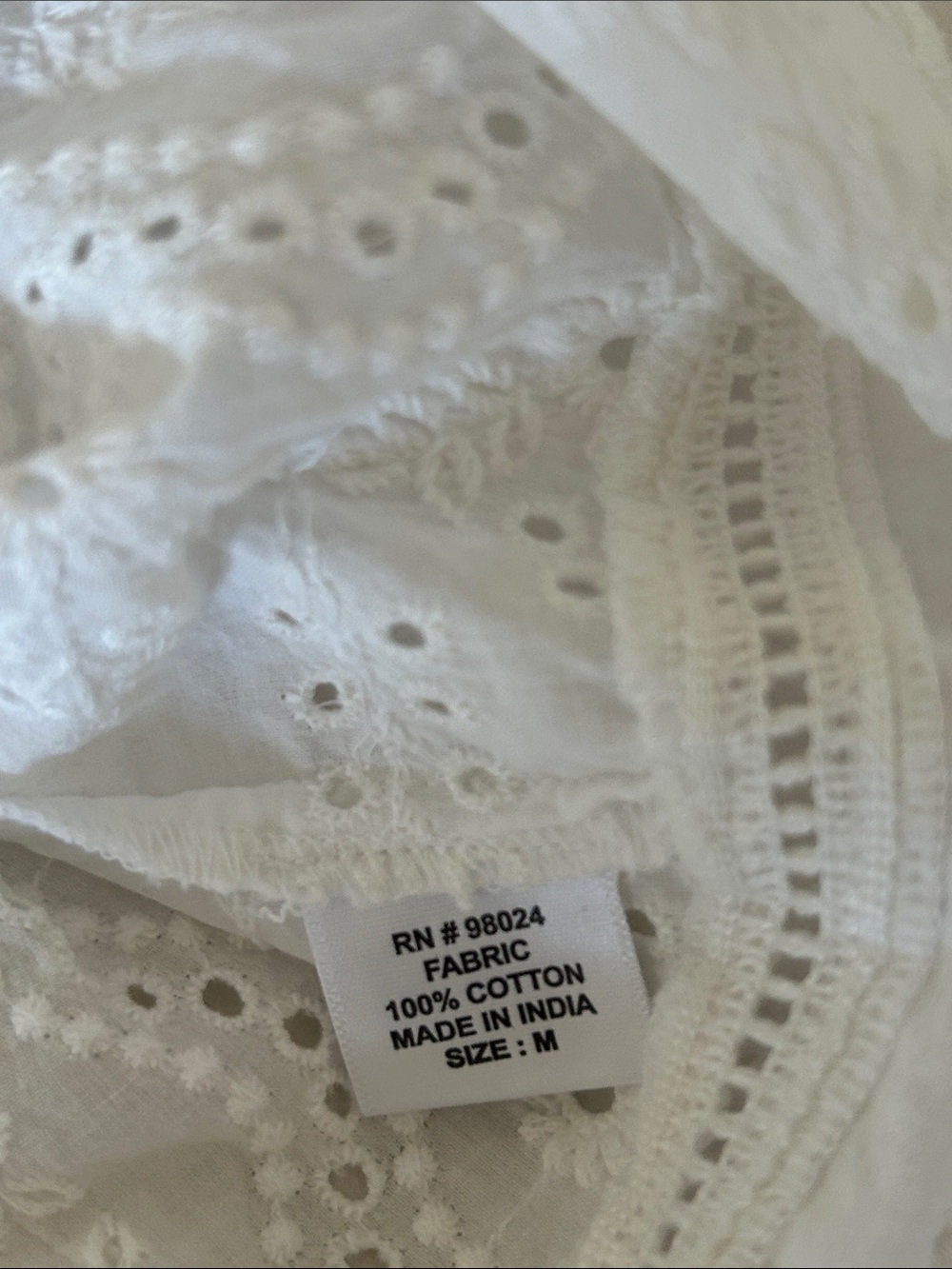 Cream Eyelet Ruffle-Neck Blouse - Picture 4 of 4